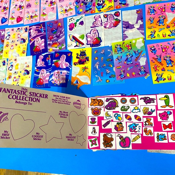 LISA FRANK VINTAGE FANTASTIC WORLD CHARACTERS STICKER COLLECTION & STICKER BOOK - Picture 9 of 16